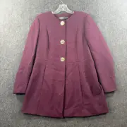 Zara Frock Coat Women's Extra Large Plum Purple Coat Gold Buttons