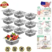 All-purpose 10-Pack 1/6 Size Anti-Jam Hotel Pans - Ideal for Catering & Buffets