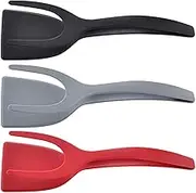 OKUMEYR 3pcs Silicone Egg Flipper Spatula Multifunctional Kitchen Accessory for Pancakes More Easy to Clean Non Stick Cooking Tool Grey