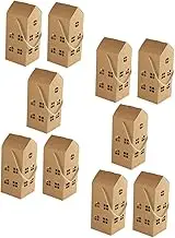 HEALSOPTHY 10Pcs Handheld House Shaped Candy Boxes Multi Function Paper Treat Containers for Parties Elegant Present Boxes for Cookies Treats for Birthdays Celebrations