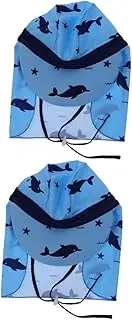 [SAFIGLE] 2pcs Adjustable Outdoor Boys and Girls Wide Brim Sun Hat for Toddlers Fashionable Cap Sun Hat Neck Protection