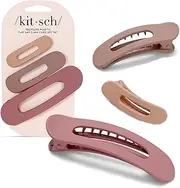 Kitsch 3pc (Terracotta) Flat Hair Clips for Women, Recycled Lay Flat Claw Clips for Thick Hair, Flat Hair Claw Clips,Flat Claw Clips for Thin Hair, Flat Clips for Hair, Hair Accessories for Girls