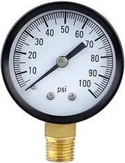 xinyee 0-100PSI 1/4'' Well Pump Pool Spa Filter Water Pressure Gauge Brass Socket Connection