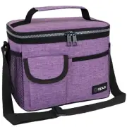 Insulated Lunch Bag for Men Women, Leakproof Heather Purple Lunch Box for Wor...