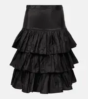 [Valentino] Valentino Silk taffetta midi skirt AU 8 black