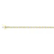Gold Plated Sterling Silver 1/5 Carat Diamond 18.5cm Bracelet With 59 Round and Baguette Cut Diamonds