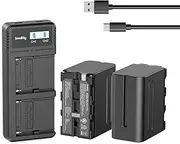 SmallRig NP-F970 Replacement Batteries (2 Pack) & Fast Charger USB Dual Charger for Sony NP-F970 NP-F960 NP-F950 NP-F930 NP-F550 NP-F570 NP-F750 Batteries, for Sony Camcorders, Other Monitors - 3823