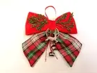 Bow Christmass Red Scottish Padded Decorum Decoration Christmas Tree Reindeer