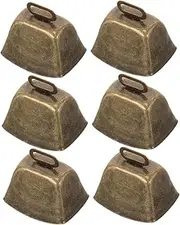 WHAMVOX 6pcs Vintage Cow Bells Sturdy Metal Ringing Bells for Cattle Sheep Pets for Grazing Animal Tracking Projects Durable Sound Makers