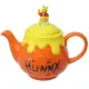 小禮堂 迪士尼 小熊維尼 造型陶瓷茶壺 550ml (黃橘蜂蜜款)
