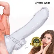 Penis Sheath Male Penis Sleeve Girth Reusable Condoms Extender Enlarger Delay AU