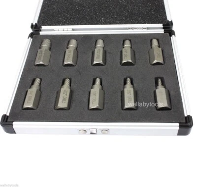 10pc Screw Extractor Set 1/8" to 13/32" Multi Spline Remove Bolt Stud Fitting