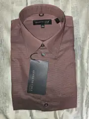 Kenneth Cole Mens Shirt (Burgundy) Size M, Long Sleeve Button Up - NWT