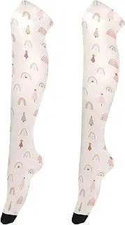 [Caihoyu] Over-Knee Socks for Women Breathable Over Knee Socks Over Knee High Socks for Halloween Christmas Rainbows Tree Pattern Pastel 2081190370, Christmas Rainbows Tree Pattern Pastel 2081190370