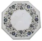 2'x2' Marble Console Center Table Top Rare Malachite Floral Inlay Hallway Decor