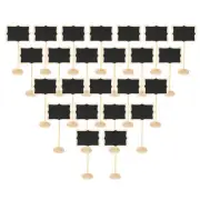 24Pcs Mini Chalkboard Signs with Easel Stand, Black (Irregular Shape, 6.6"x3.1")