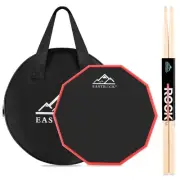 Practice Drum Pad, 12 Inches Double Sided Slient Rubber Drum Practice Pad, Ru...
