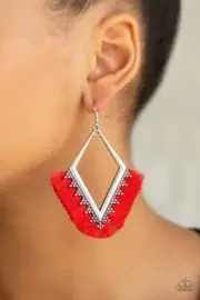 Paparazzi WHEN IN PERU red earrings