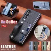 For Samsung Galaxy Z Fold 7 6 5 4 3 2 Case Leather Wallet Cover With Wristband