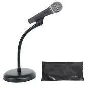Samson Q8x Dynamic Microphone+Gooseneck Desktop Mic Stand For Studio/Podcast