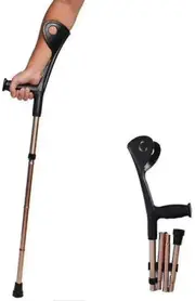 Unbrand 2024 New Folding Elbow Arm Adult Crutches, Height Adjustable Arm Cuff Momentum, Portable