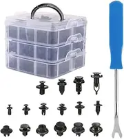 AIMALL 625 PCS Car Body Trim Clips Retainer Kit, Plastic Bumper Auto Panel Push Fastener Set with Fastener Removal Tool, Multiple Sizes for Car Repairs, Black