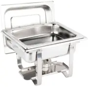 4 Qt. Half Size Stainless Steel Rectangle Chafer Silver Chafing Dishes