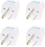 NW 1776 International Travel Conversion Plug 4pcs Set, Zinc-Plated International Power Plug Adapters，Suitable for UK/US/AU/BR/EU/GER Etc (AU #2)
