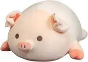 Pig Stuffed Animal Hugging Pillow, Soft Fat Pig Plush Toy Gifts for Kids, Valentine, Christmas (Round Eyes, 15.7")