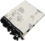 HEATSHAKING Short Cotton Linen Kitchen Curtain Valance Vintage Macrame Design for Windows Easy to Install Sheer Curtain Pattern Protects Cabinets