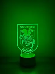 Personalised St George Dragons 3D LED Illusion Acrylic Lamp Custom Name