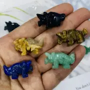 1"+Natural Mixed material quartz Triceratops skull hand carved reiki Healing 5PC
