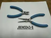 Snap-on Tools PEARL BLUE 2pc Soft Grip Needle & Snipe Nose Precision Pliers Set