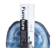 Dyed Blue Agate Bookends 2 to 3 Lbs Polished Heavy Geode Decorative Book Ends...