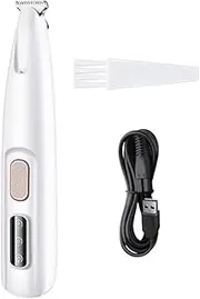 Pet Hair Trimmer with LED Light Electric Grooming Clippers 18mm Widen Blade Cordless Groomer Trimmer for Paws Ears Face Rump