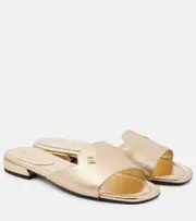 [Jimmy Choo] Jimmy Choo Dina metallic leather slides AU 4 gold