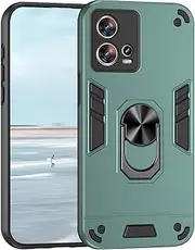 [UPLAI] Case for Motorola Edge 30 Fusion, Slim Military Grade Shockproof Armour Mobile Phone Case with Magnetic Stand, Premium PC + TPU Bumper Durable Protective Case, Green
