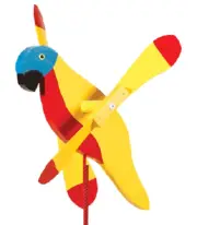 Amish Crafted Whirlybird Whirligig Garden Stake Wind Spinner - Sunshine Parrot