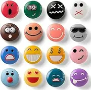 SUNURS 16 or 9-Pack 3D Emoji Fridge Magnets - Vibrant Resin Expressions with Strong Neodymium Magnets, Smooth Finish & Flat Back Design