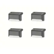 4pcs Pathway Stairs Step Fence Lamp Outdoor Solar LED Deck Lights Path Black