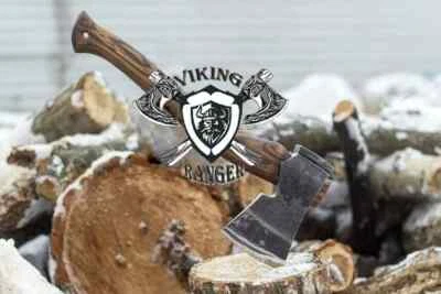 Handmade Carbon Steel Viking Axes Rose Wood Handle Bearded Camping Axe Gift Item