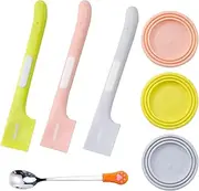 7 PCS Cat Food Can Spoons and Can Lids, Cat and Dog food Spatula for Wet Food Silicone Pet Food Can Covers and Stainless Steel Pet Spoon (Colorful)