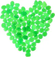 MERRYHAPY 100pcs Luminous Pebbles Fish Tank Decor Glowing Aquarium Stones Set for Betta Fish Tank