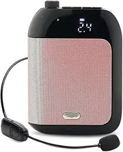 Wireless Voice Amplifier with Headset ，Personal Voice Speaker, Rechargeable Mini Pa System, Bluetooth 4.2, Portable Microphone with Speaker for Teacher, Outdoors, etc(Pink)