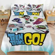 v2785 Bed Sheets Bedding Teen Titans Go Cartoon Bedding Sets Ultra Soft Skin-Friendly Duvet Cover 3 Piece, Cute Comforter Cover Bed Set for Boys Girl