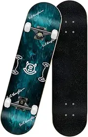 Sports Adult Skateboard, (Little Devil Pattern) 31-inch Seven-Layer Maple Professional Action White-Wheel Skateboard Suitable for Young Adults