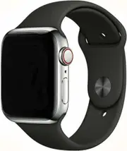 Apple Watch Hermes Series 4 Stainless Steel 44mm (GPS + Cellular) Black Sport Band - 16GB - Silver - Refurbished (Excellent Condition)