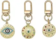 [Jasimkiss] Evil Eye Keychains Set Car Key Ring Bag Purse Keychains Good Luck Amulet protection Charm Keychains for Women Men