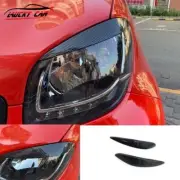 For Benz Smart Fortwo 15-19 Carbon Fiber Eyebrow Trim Front Headlight Lamp ABS (for: Smart)