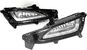 LED DRL Daytime Running Light Front Bumper Fog Lamps With Turn Signal Assembly Accessories Compatible With Hyundai Tucson 2016 2017 2018